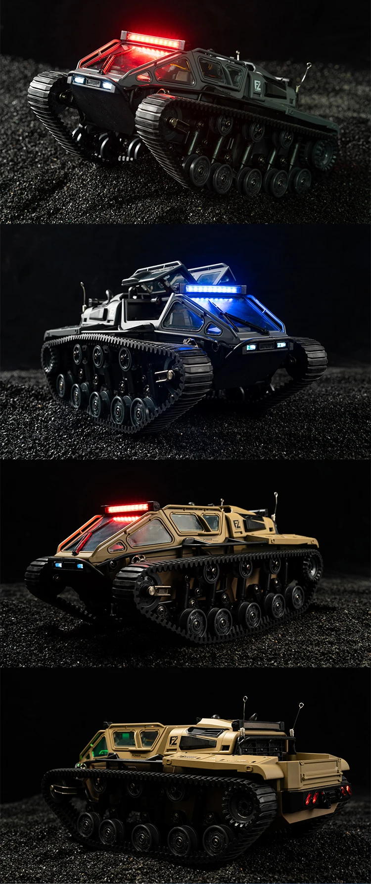 C8812/ C8812 MAX LED Light Full Scale Tracked Tank Simulation Model Toy RC Car Drift Remote Control Off-Road Vehicle for Kids
