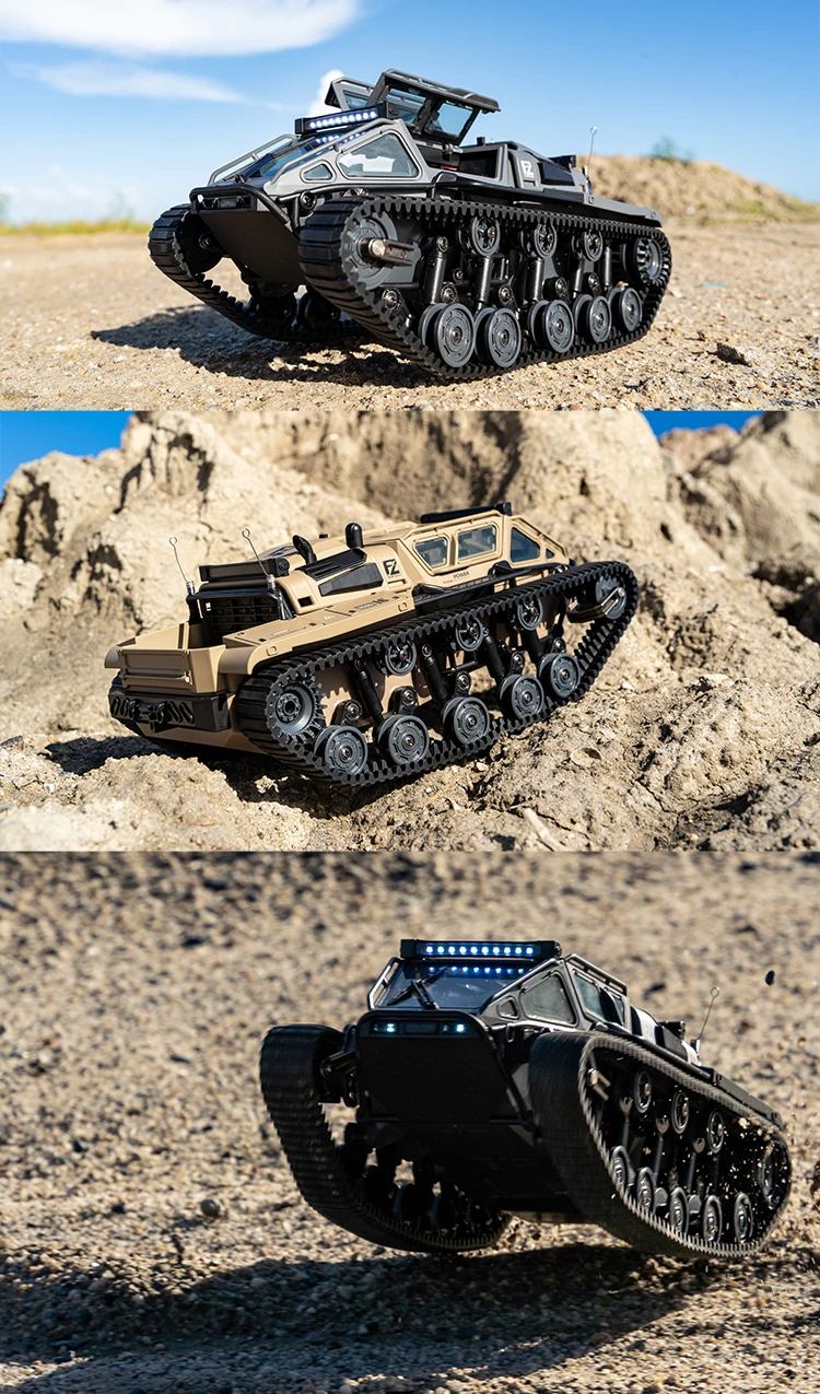 C8812/ C8812 MAX LED Light Full Scale Tracked Tank Simulation Model Toy RC Car Drift Remote Control Off-Road Vehicle for Kids