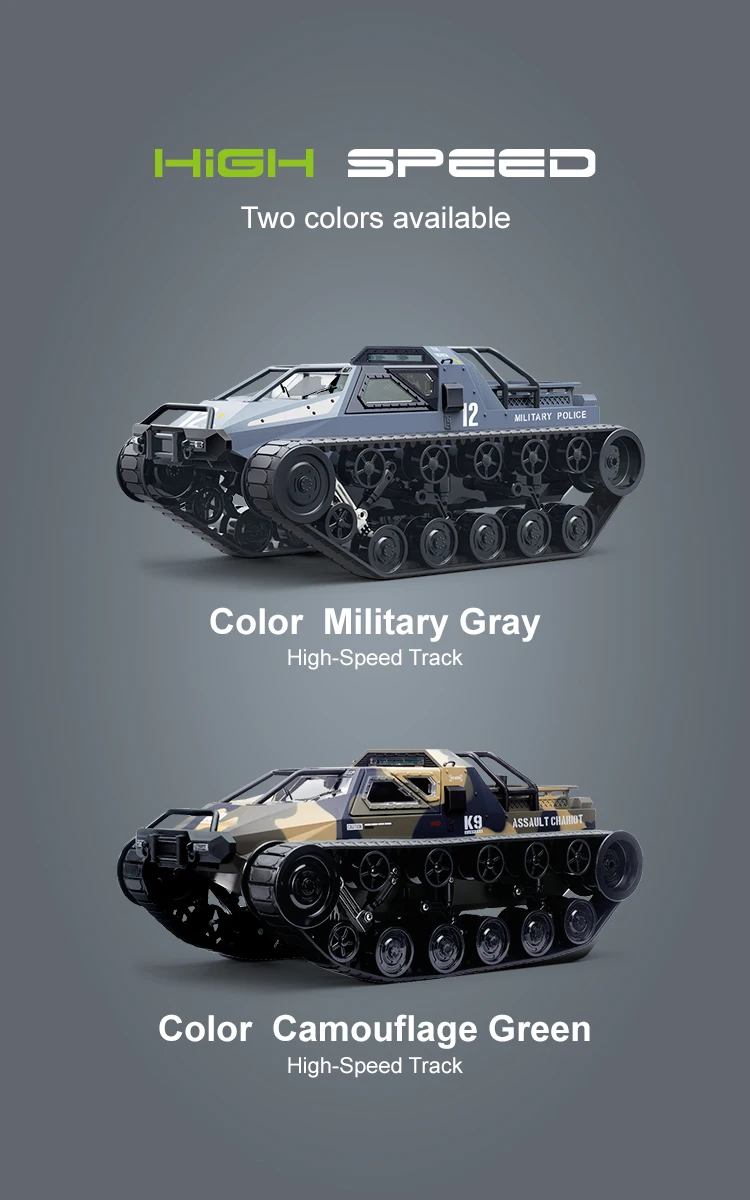 C8812/ C8812 MAX LED Light Full Scale Tracked Tank Simulation Model Toy RC Car Drift Remote Control Off-Road Vehicle for Kids