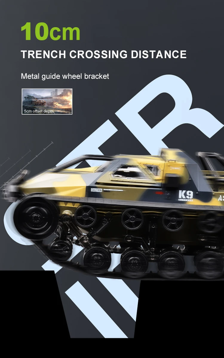C8812/ C8812 MAX LED Light Full Scale Tracked Tank Simulation Model Toy RC Car Drift Remote Control Off-Road Vehicle for Kids