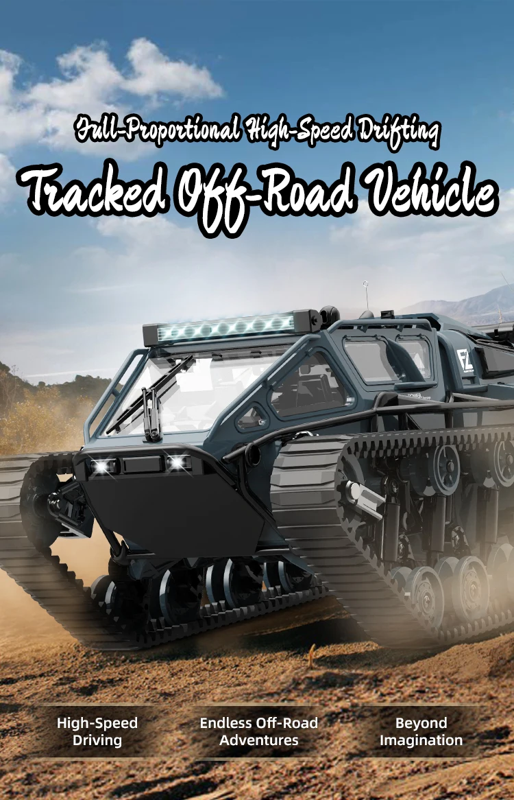 C8812/ C8812 MAX LED Light Full Scale Tracked Tank Simulation Model Toy RC Car Drift Remote Control Off-Road Vehicle for Kids
