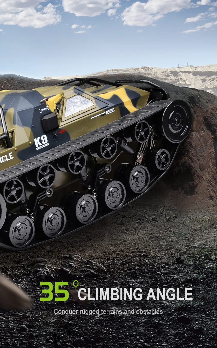 C8812/ C8812 MAX LED Light Full Scale Tracked Tank Simulation Model Toy RC Car Drift Remote Control Off-Road Vehicle for Kids