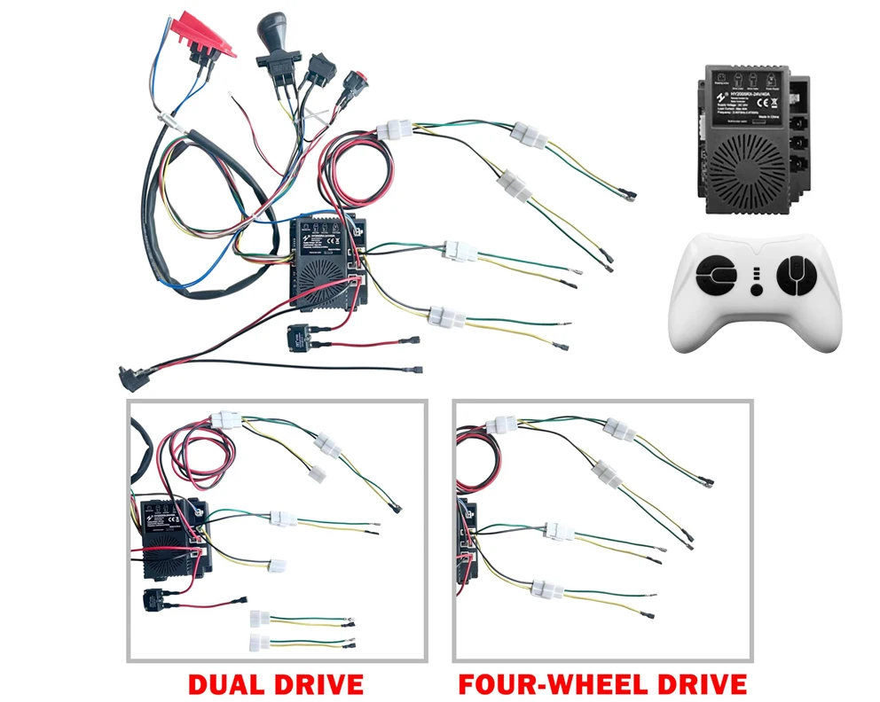 12V 24V 4WD Self-Made High-Power Children Electric Ride on Car Set of Wire Harness 2.4G Remote Control Box Switch Upgrade Kit