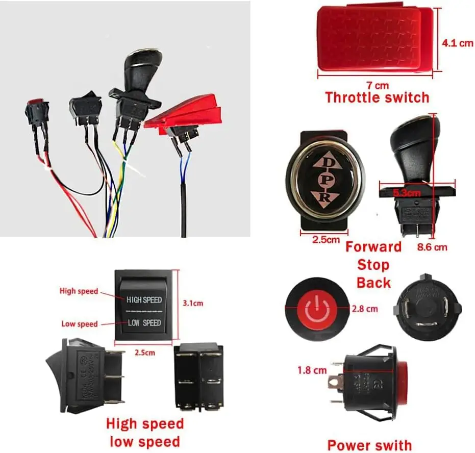 12V 24V 4WD Self-Made High-Power Children Electric Ride on Car Set of Wire Harness 2.4G Remote Control Box Switch Upgrade Kit