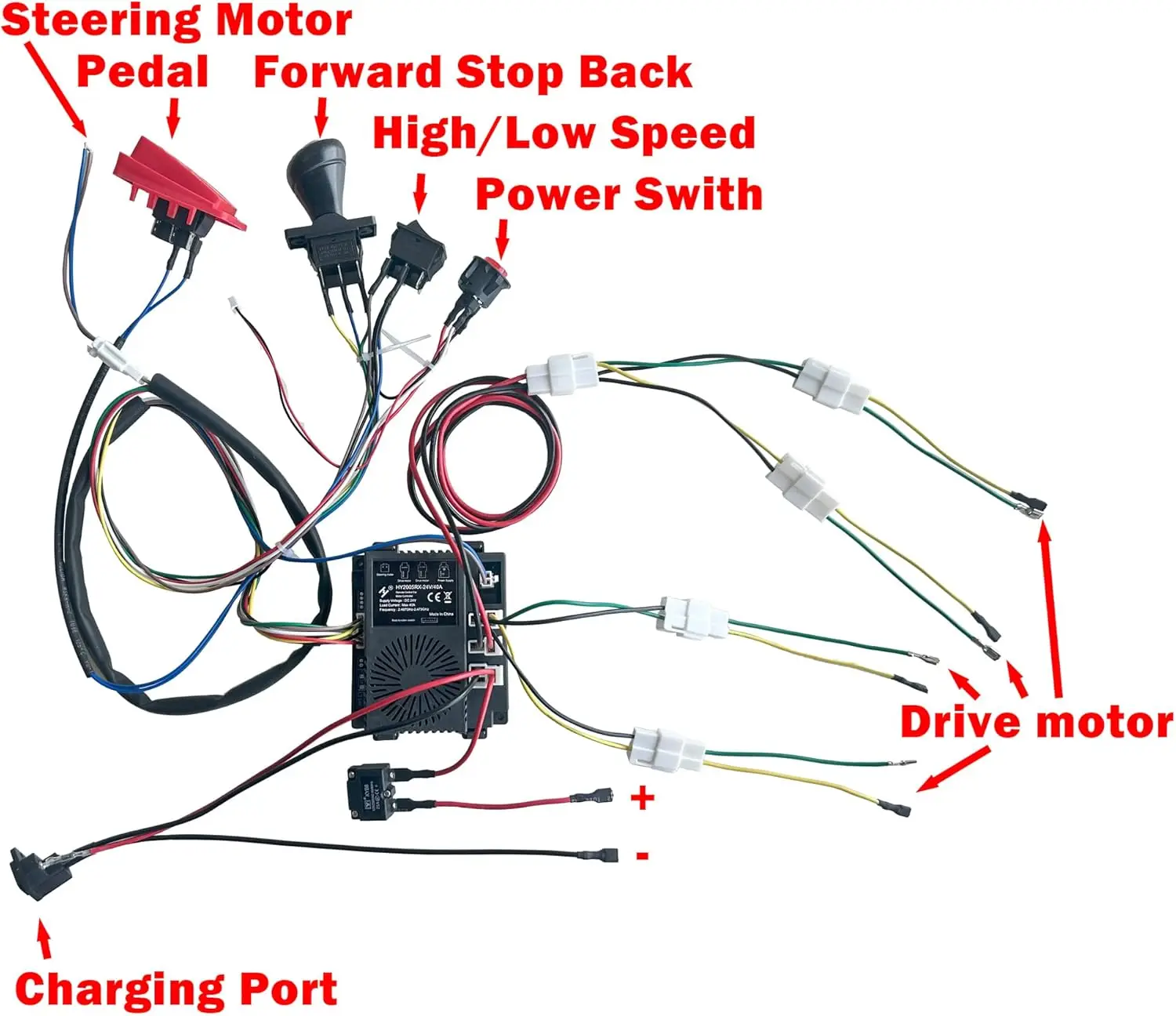 12V 24V 4WD Self-Made High-Power Children Electric Ride on Car Set of Wire Harness 2.4G Remote Control Box Switch Upgrade Kit