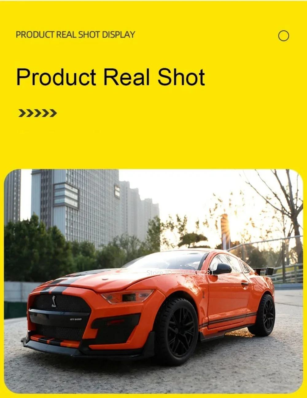 1:18 Mustang GT500 Accord Alloy Cars Diecast Models Toys 4 Doors Opened with Sound Light Pull Back Vehices Kids Birthday Present