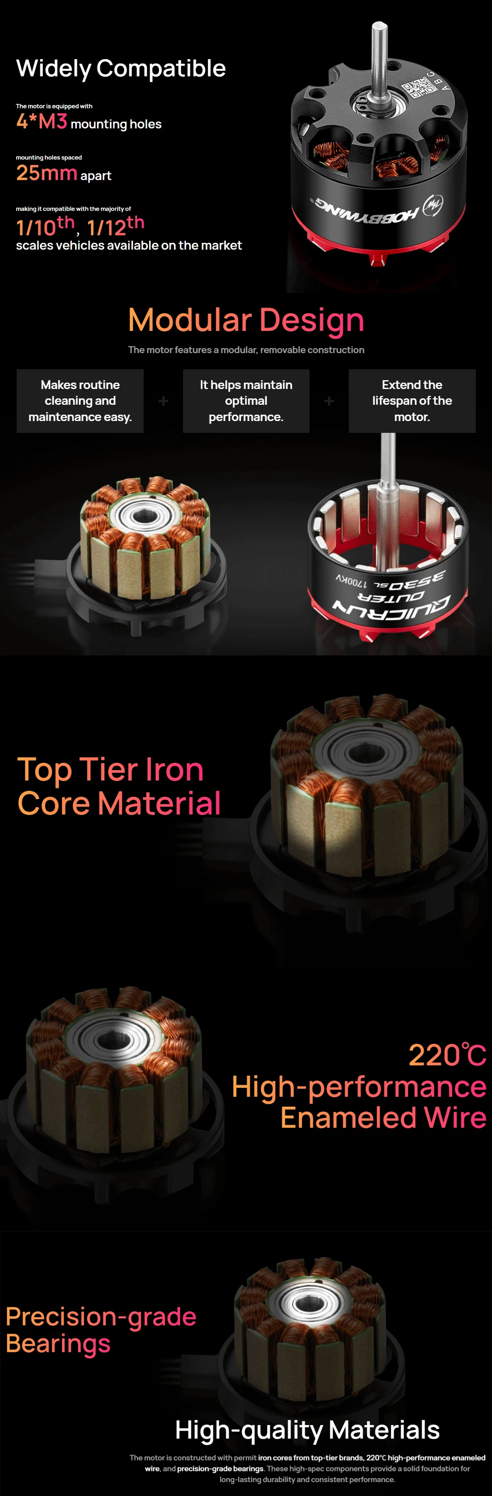 Hobbywing Quicrun WP 10BL80 2-4S 80A Waterproof ESC & Outer 3530SL 1700KV/2200KV Motor