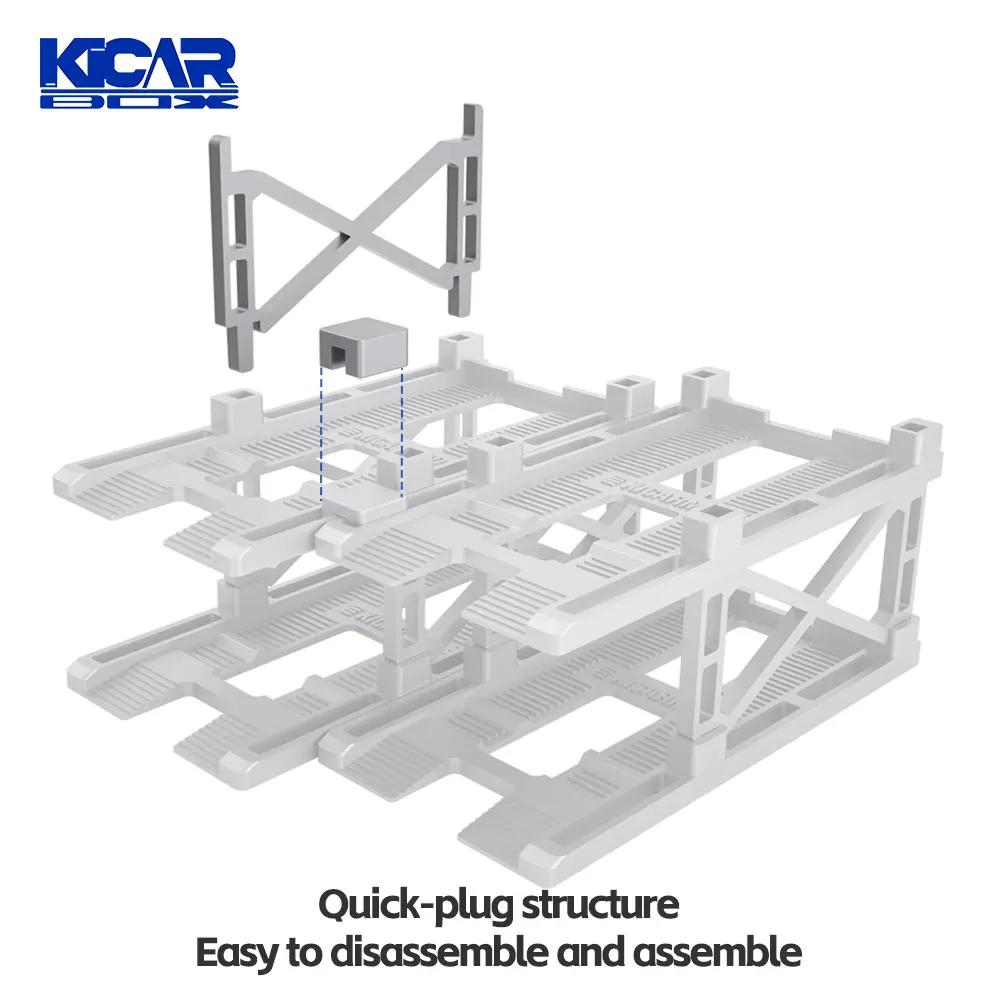 KicarMod 1/64 3D Parking Building Model Car 24-seat Assembled Multi-Storey Car Park Multi-Layer Structure with Display Car