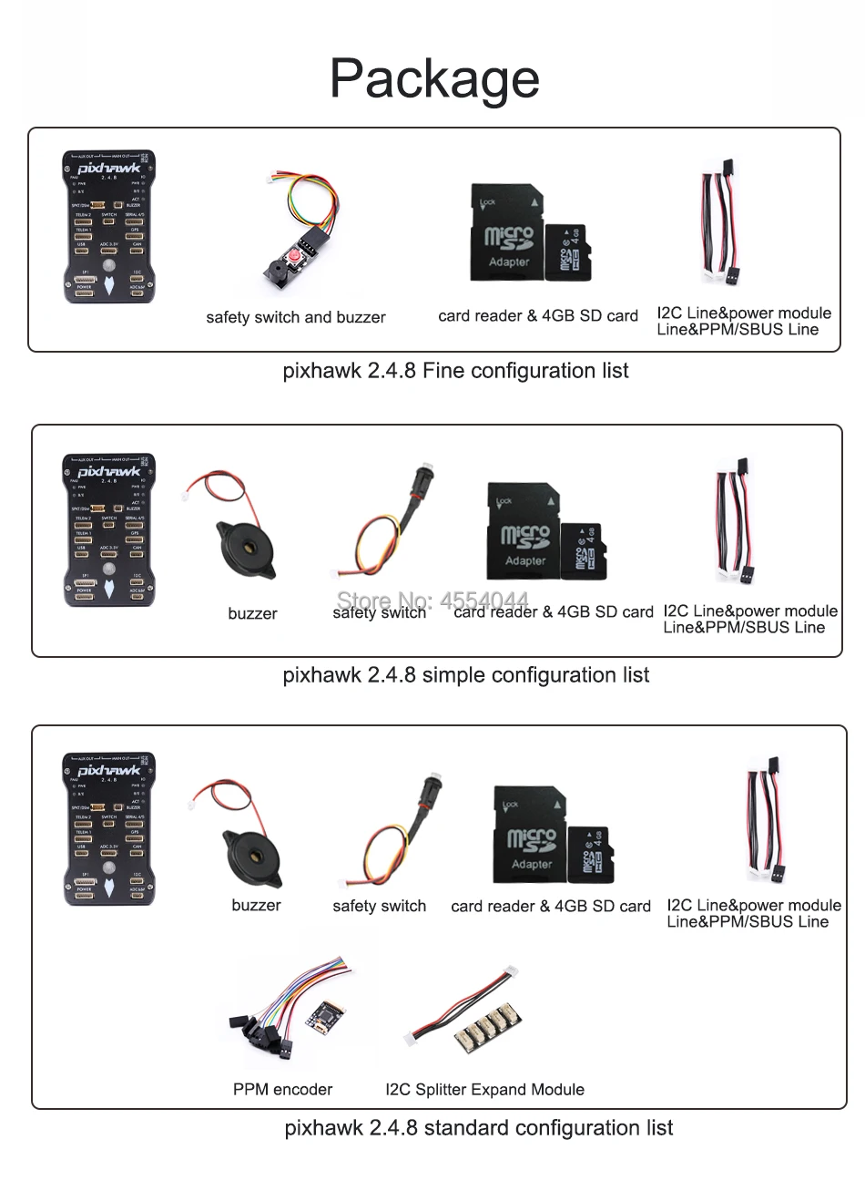 AN Pixhawk PX4 2.4.8 Flight Controller+M8N GPS+ 433/915Mhz 100/500mw Radio V5 Telemetry+Safety Switch+Buzzer+RGB+I2C+ 4G SD