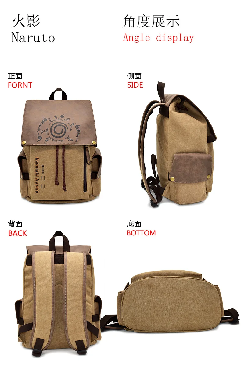 One Piece Anime Backpack Vintage Canvas School Bag Straw Hat Pirate Skull Print Travel Daypack for Men Women
