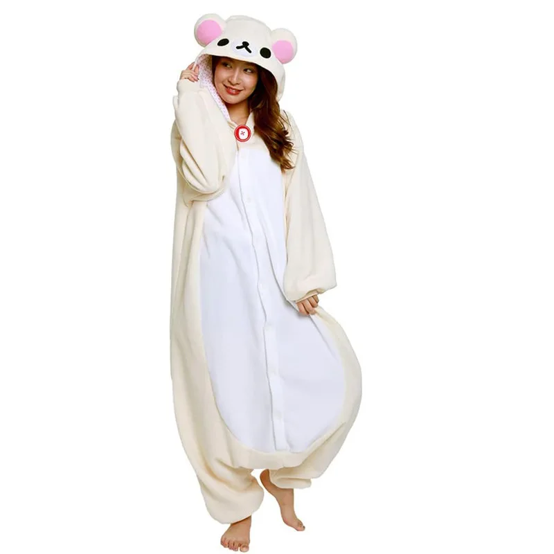 Kawaii Rilakkuma Kigurumi, Bear Sister Adult Anime Jumpsuit Pajamas, Cute Cartoon Character Anime Peripheral Loungewear