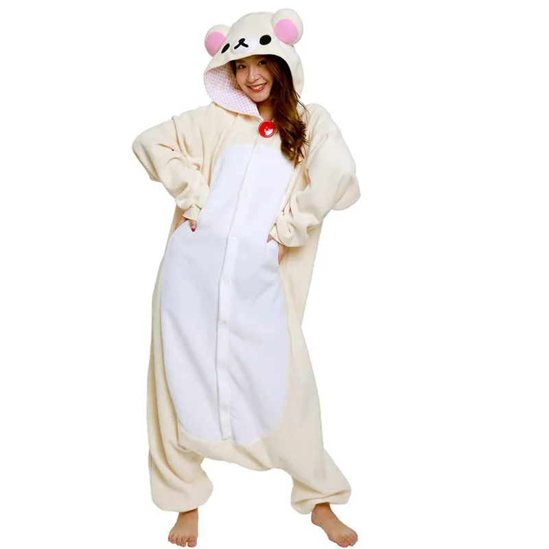Kawaii Rilakkuma Kigurumi, Bear Sister Adult Anime Jumpsuit Pajamas, Cute Cartoon Character Anime Peripheral Loungewear