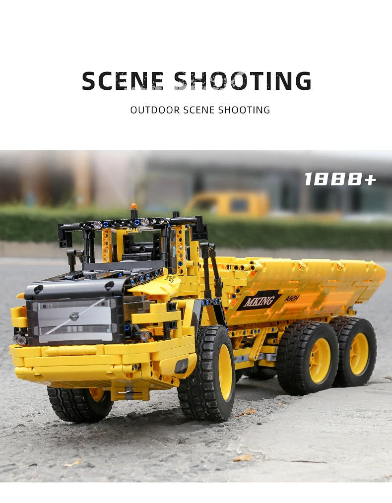 Mould King 17010 Technical Car Toys The APP&RC Motorized MOC-8002 RC Dump Truck Model Building Blocks Kids Christmas Gifts