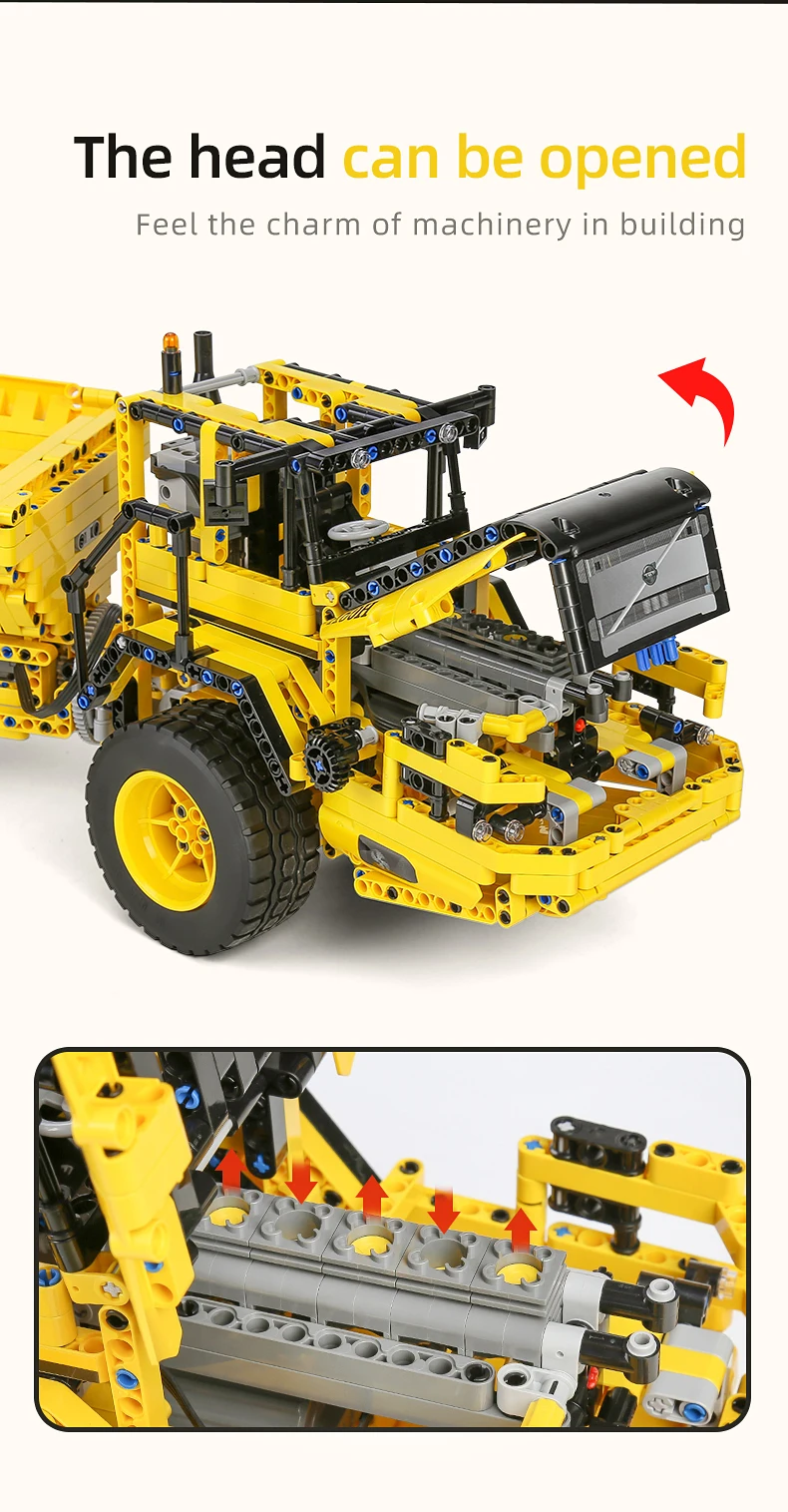 Mould King 17010 Technical Car Toys The APP&RC Motorized MOC-8002 RC Dump Truck Model Building Blocks Kids Christmas Gifts