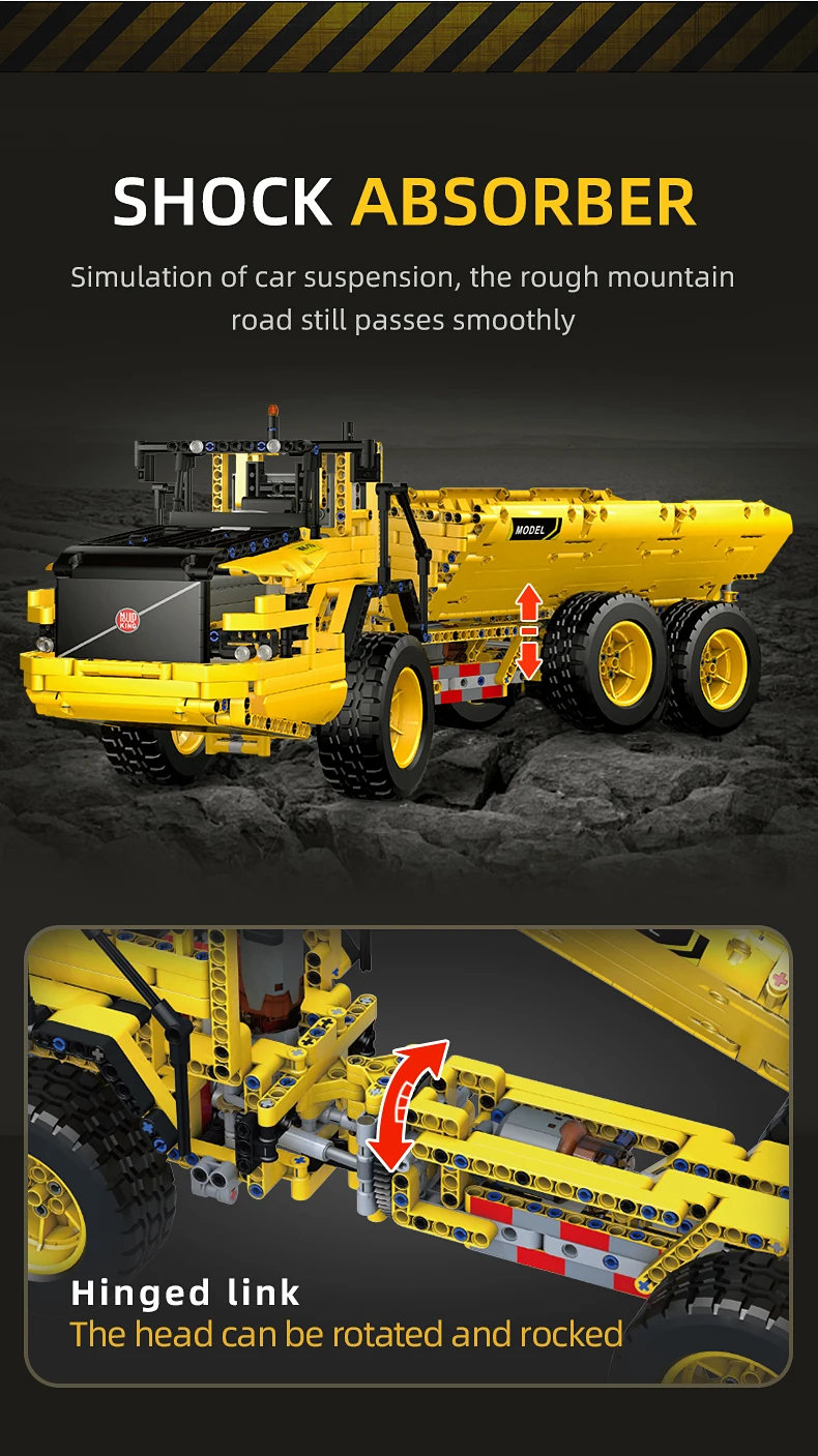 Mould King 17010 Technical Car Toys The APP&RC Motorized MOC-8002 RC Dump Truck Model Building Blocks Kids Christmas Gifts