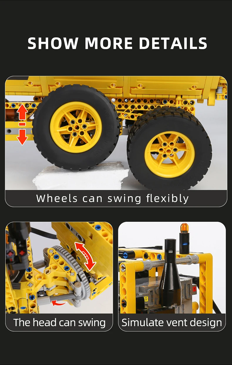 Mould King 17010 Technical Car Toys The APP&RC Motorized MOC-8002 RC Dump Truck Model Building Blocks Kids Christmas Gifts