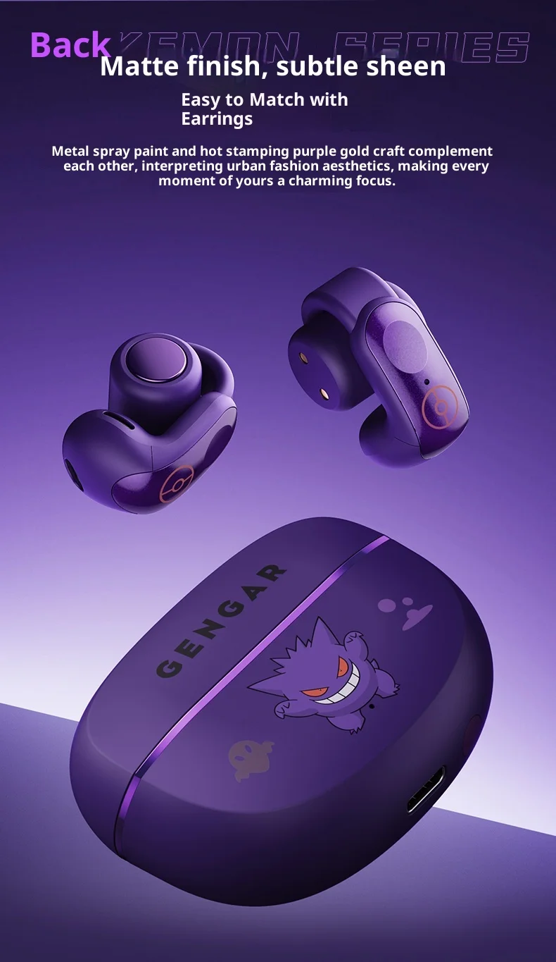 Anime‑Theme Ear Clip Bluetooth Headset, Hifi Stereo Wireless Sports Earbuds, Long Battery Life Trendy Collectible Gift For Hobby