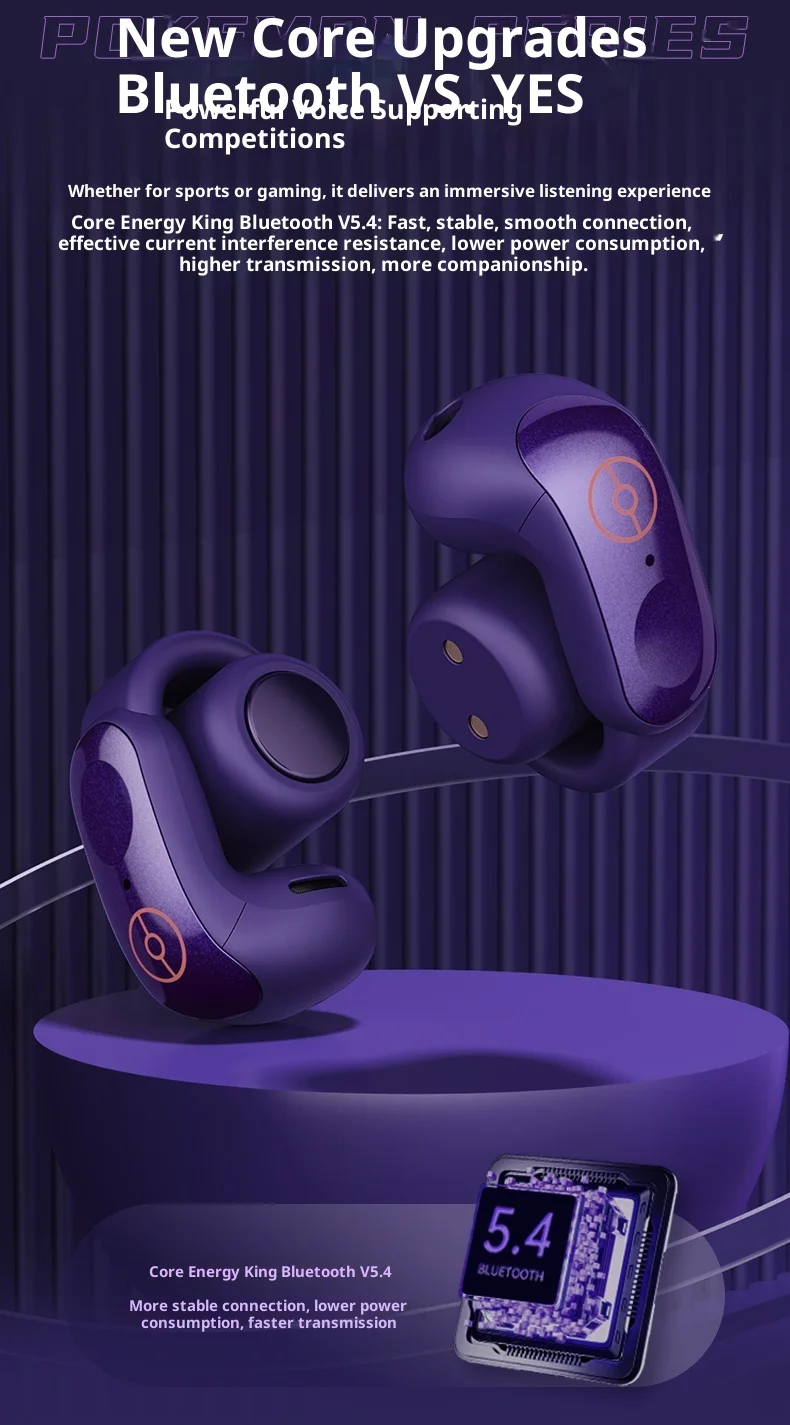 Anime‑Theme Ear Clip Bluetooth Headset, Hifi Stereo Wireless Sports Earbuds, Long Battery Life Trendy Collectible Gift For Hobby