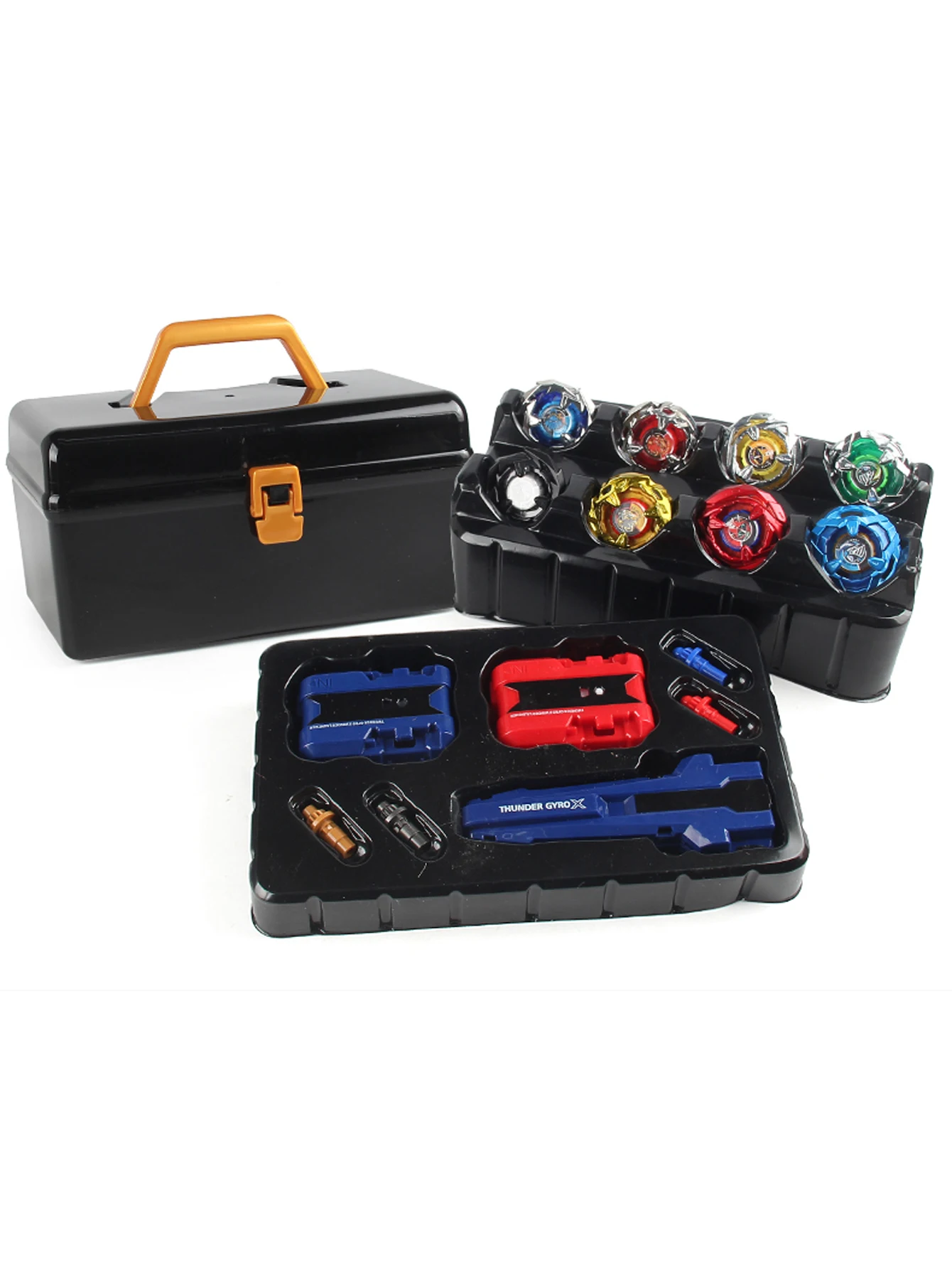 Bey X Spinning Toy Kit Gyro Metal Battle Tops with Launchers Organize Box Set Gift