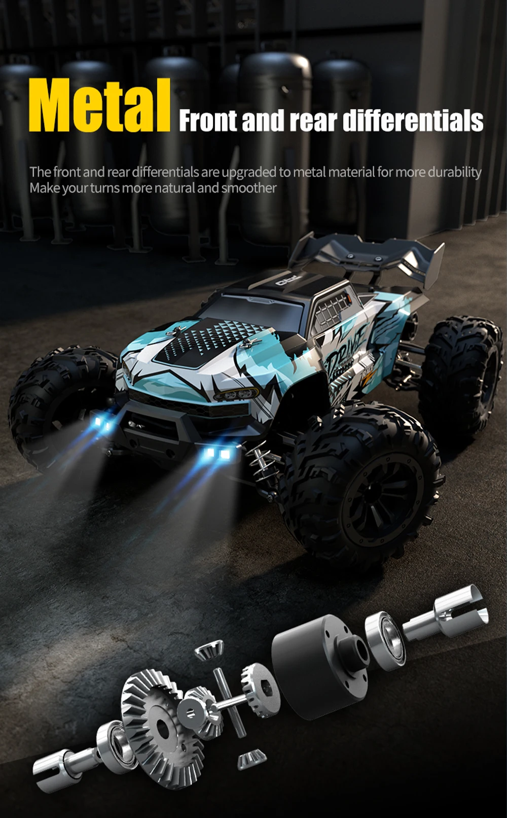 JJRC 70KM/H RC Off-Road Car 1:16 4WD High Speed Cars With Led Lights 2.4G Inductor Brushless Remote Control Cars Children Toys