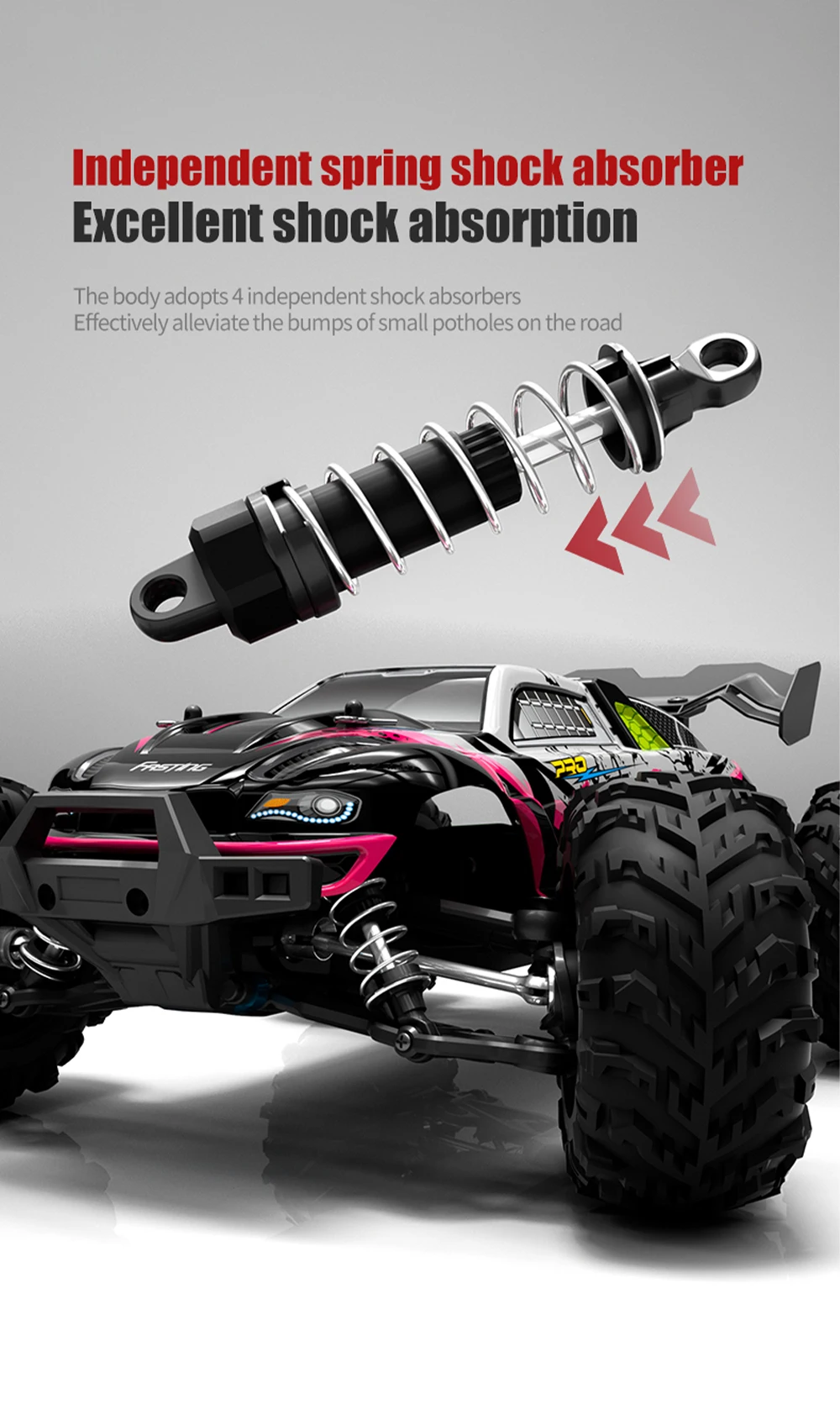 JJRC 70KM/H RC Off-Road Car 1:16 4WD High Speed Cars With Led Lights 2.4G Inductor Brushless Remote Control Cars Children Toys