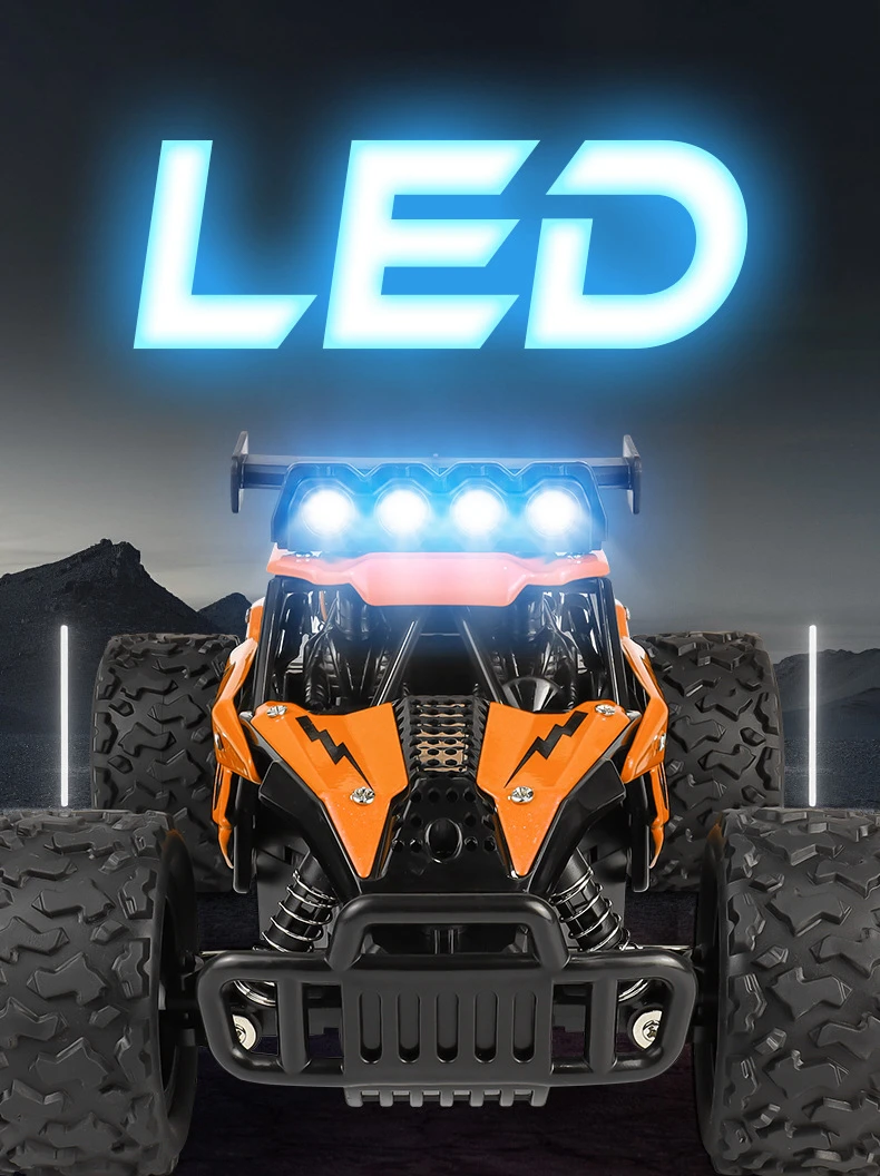 Oike RC Car 1:16 Model With LED Lights Radio Off-road Remote Control Climbing Vehicle Outdoor Cars Drift Race Toys Boys Gifts