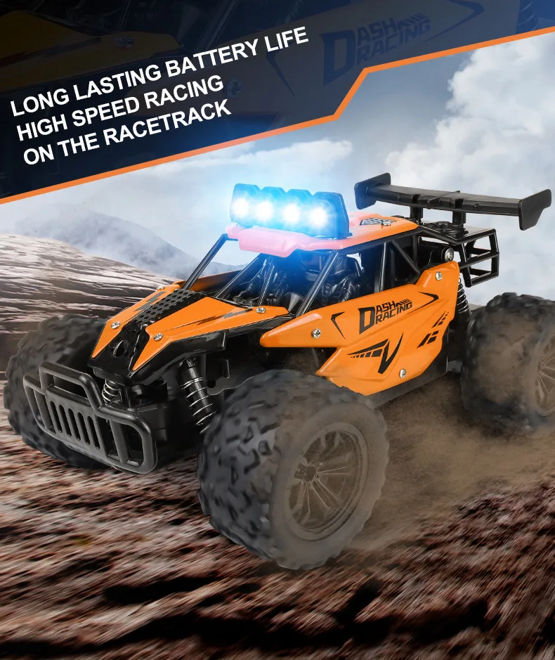Oike RC Car 1:16 Model With LED Lights Radio Off-road Remote Control Climbing Vehicle Outdoor Cars Drift Race Toys Boys Gifts