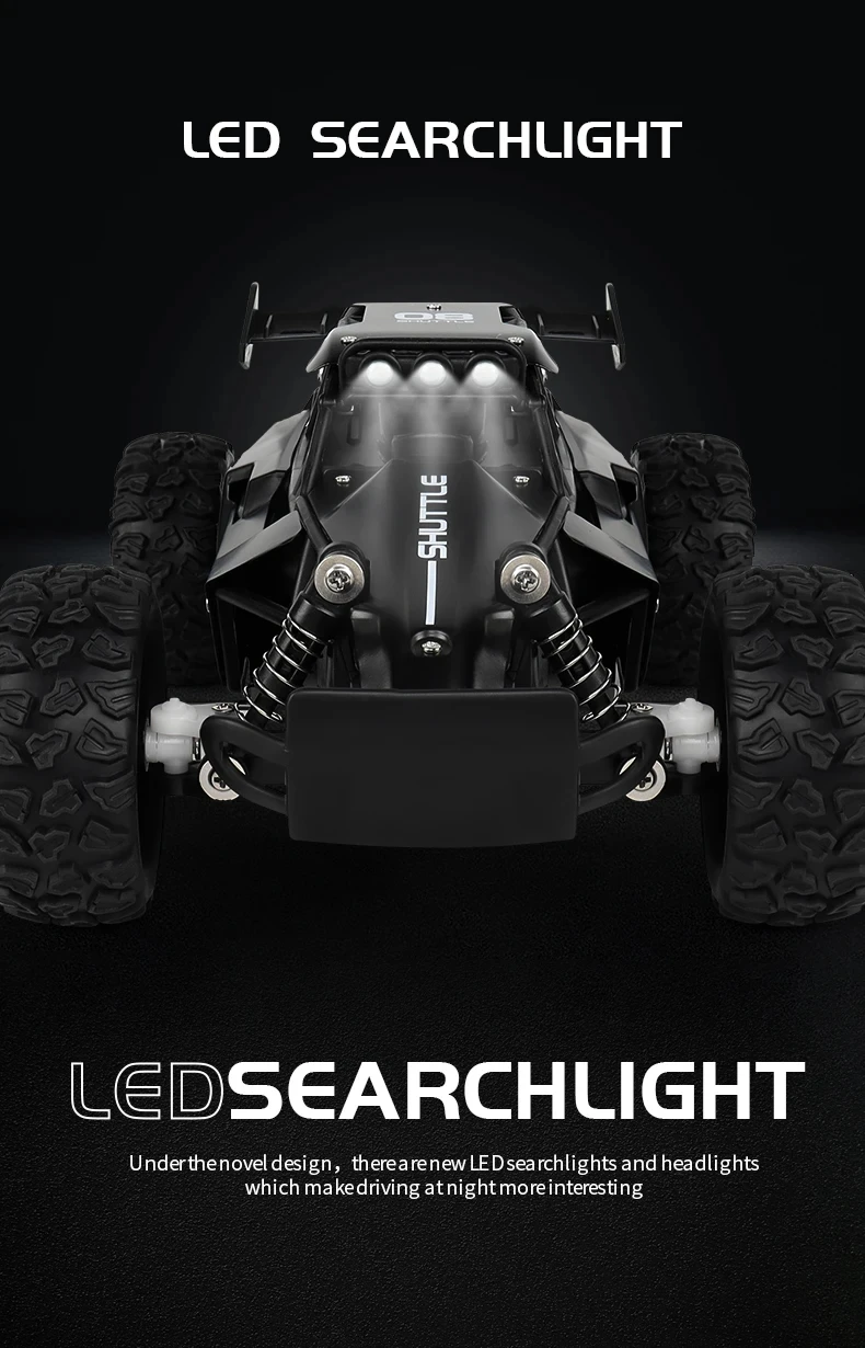 Oike RC Car 1:16 Model With LED Lights Radio Off-road Remote Control Climbing Vehicle Outdoor Cars Drift Race Toys Boys Gifts