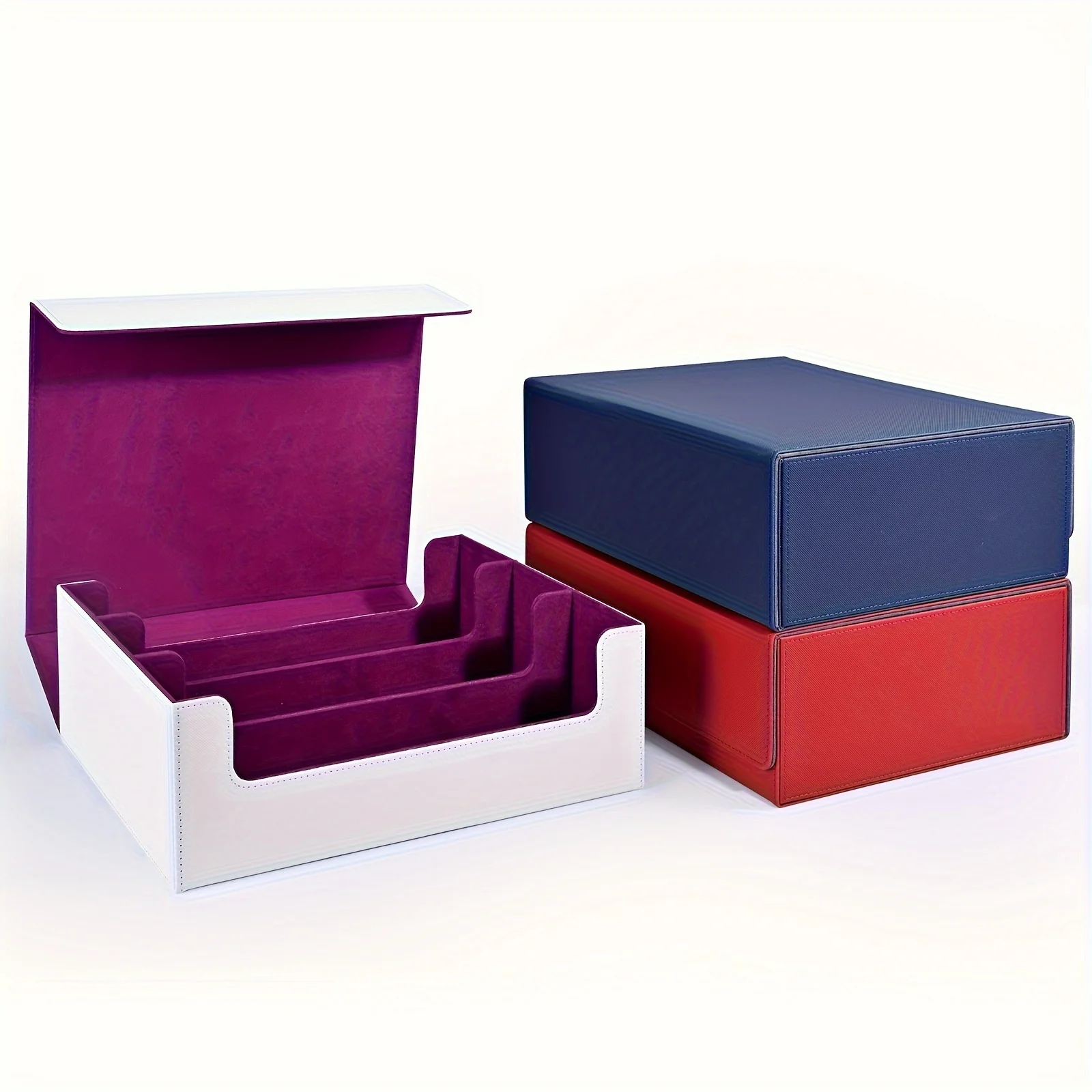 Trading Card Storage Box, Can Hold 1800+ Single Sleeved Cards, Magnetic Closure PU Leather Card Box, Fits for TCG Cards