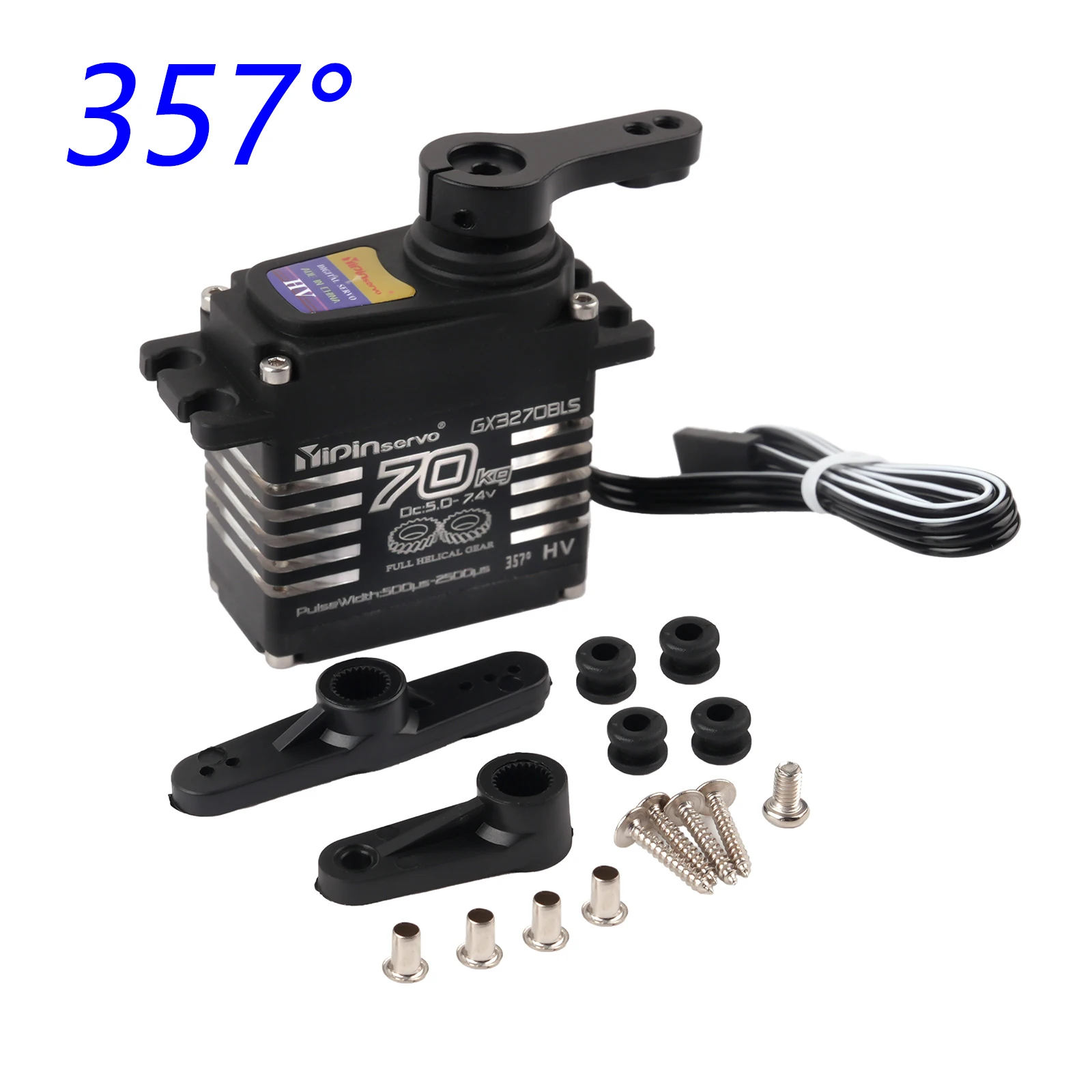 70kg Digital Servos Large Torque Magnetic Induct 8.4v Brushless Motor IP68 Steel Helical Gear For 1/8 1/10 Remote RC Car Robot
