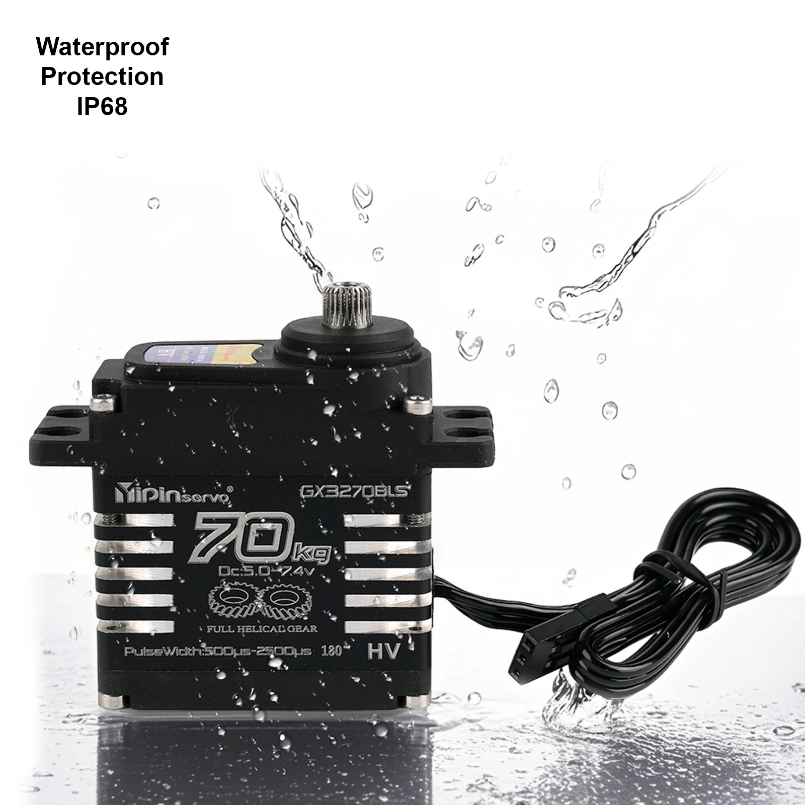 70kg Digital Servos Large Torque Magnetic Induct 8.4v Brushless Motor IP68 Steel Helical Gear For 1/8 1/10 Remote RC Car Robot