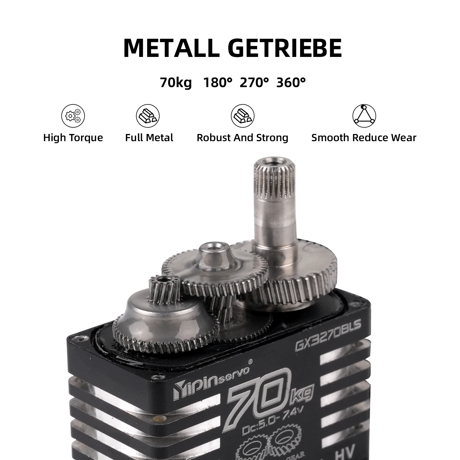 70kg Digital Servos Large Torque Magnetic Induct 8.4v Brushless Motor IP68 Steel Helical Gear For 1/8 1/10 Remote RC Car Robot