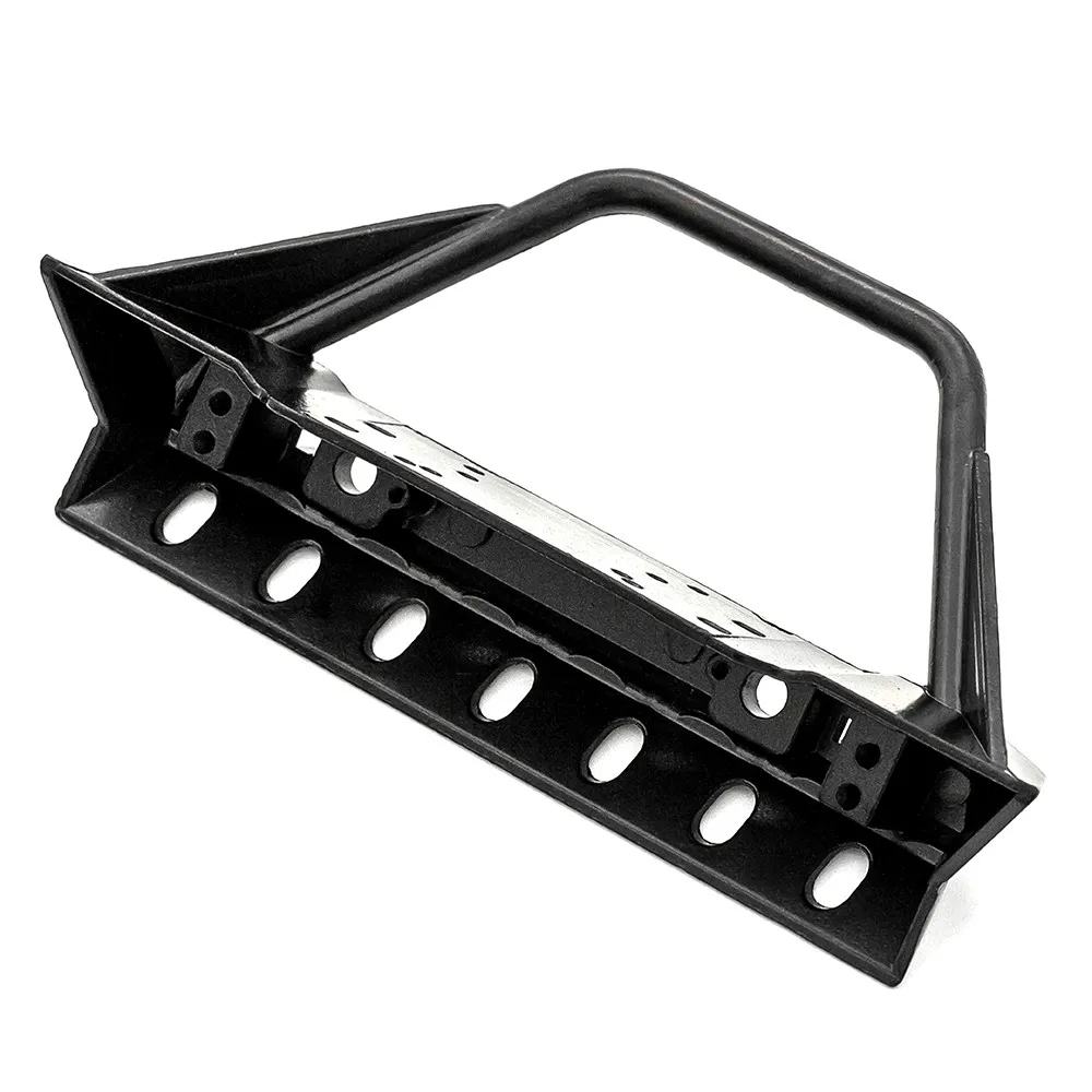 Metal Front Bumper With Lights For 1/10 Rc Crawler Trx4 Defender Axial Scx10 90046 Scx10 Iii Axi03007 Axi03003 Upgrade