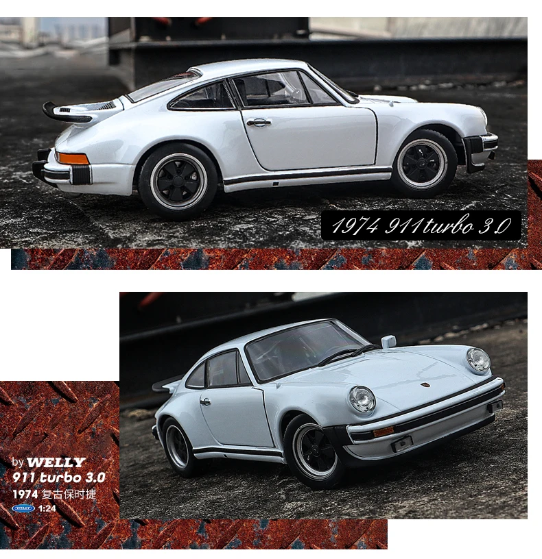 WELLY 1:24 Porsche 911 Turbo 3.0 1974 Alloy Car Diecasts & Toy Vehicles Car Model Miniature Scale Model Car Toy For Children