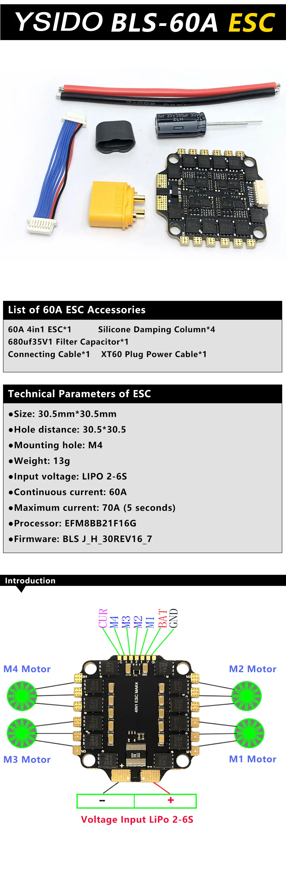 F4V3S F4 V3 V3S PLUS FC Stack/Flytower Flight Controller Board Barometer OSD 30A 45A 60A ESC for FPV Racing Drone Quadcopter