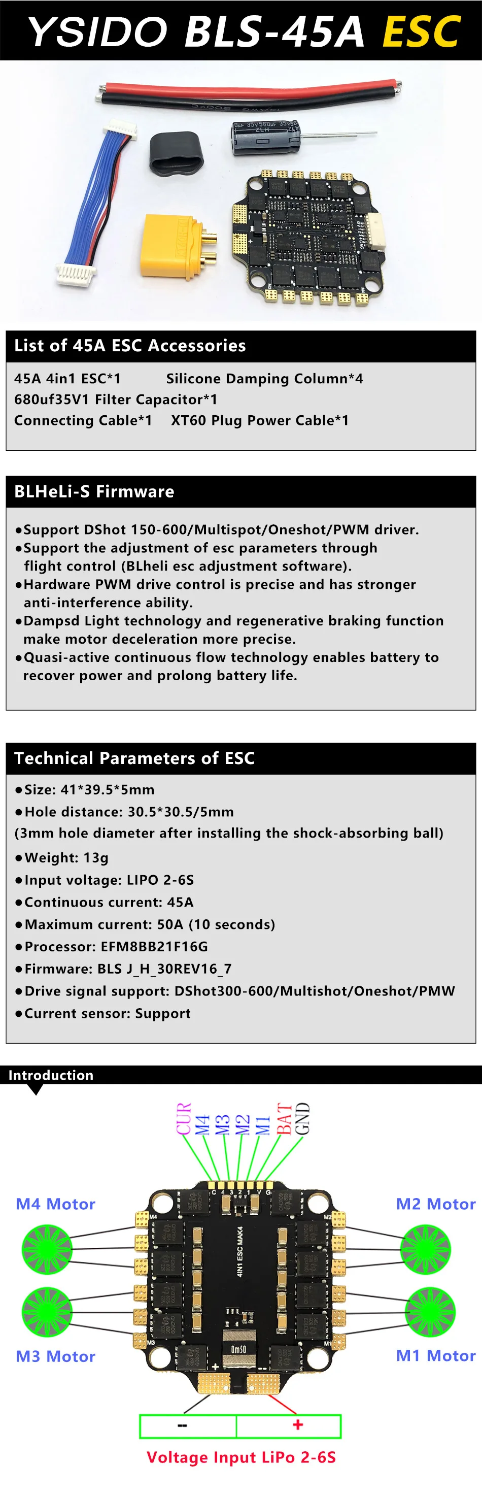 F4V3S F4 V3 V3S PLUS FC Stack/Flytower Flight Controller Board Barometer OSD 30A 45A 60A ESC for FPV Racing Drone Quadcopter