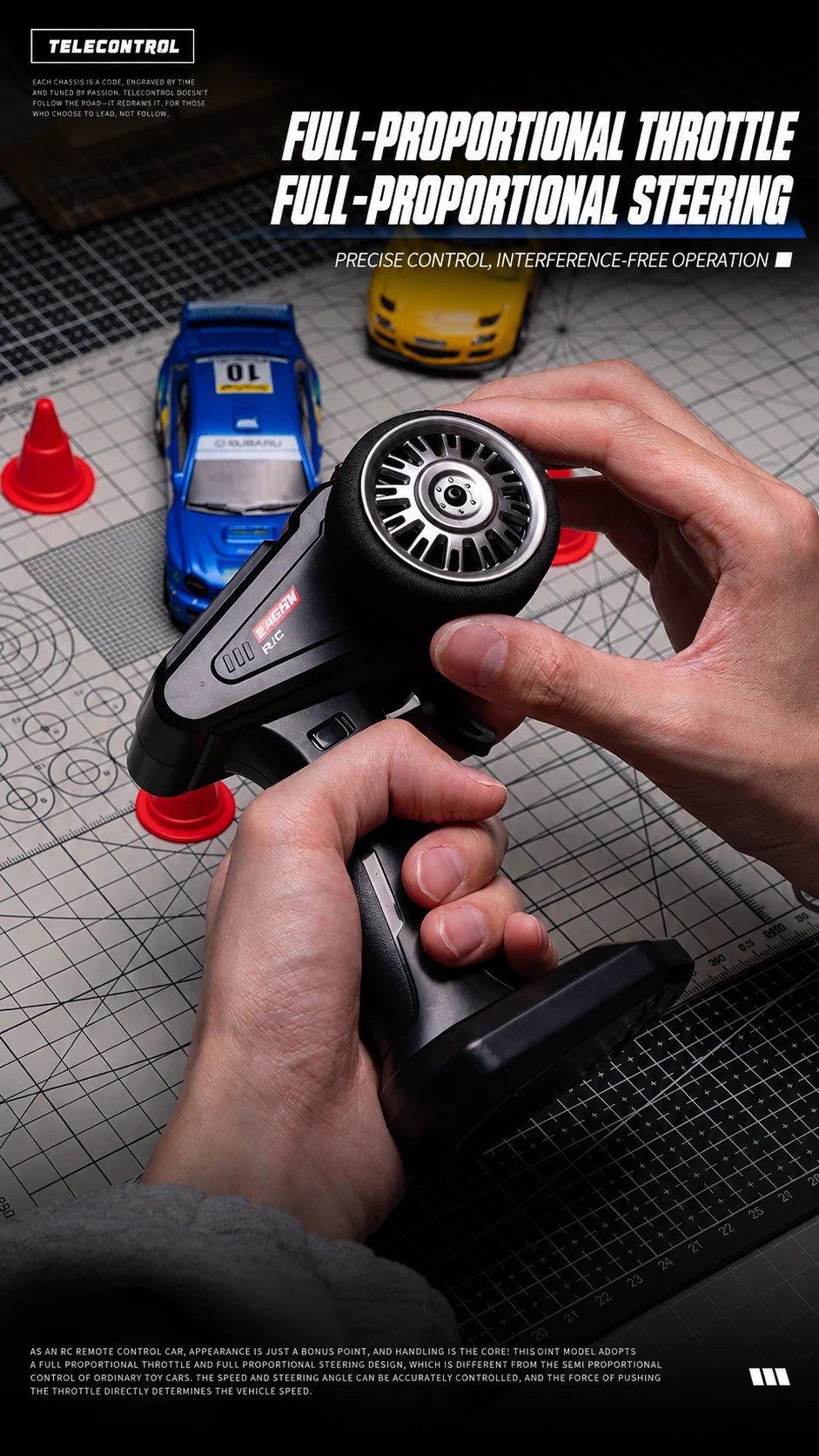 1:43 RC Drift Car 4WD Remote Control Racing Car Mazda RX7 Subaru STI with LED Lights High Speed Mini Vehicle Toy Gift for Boys