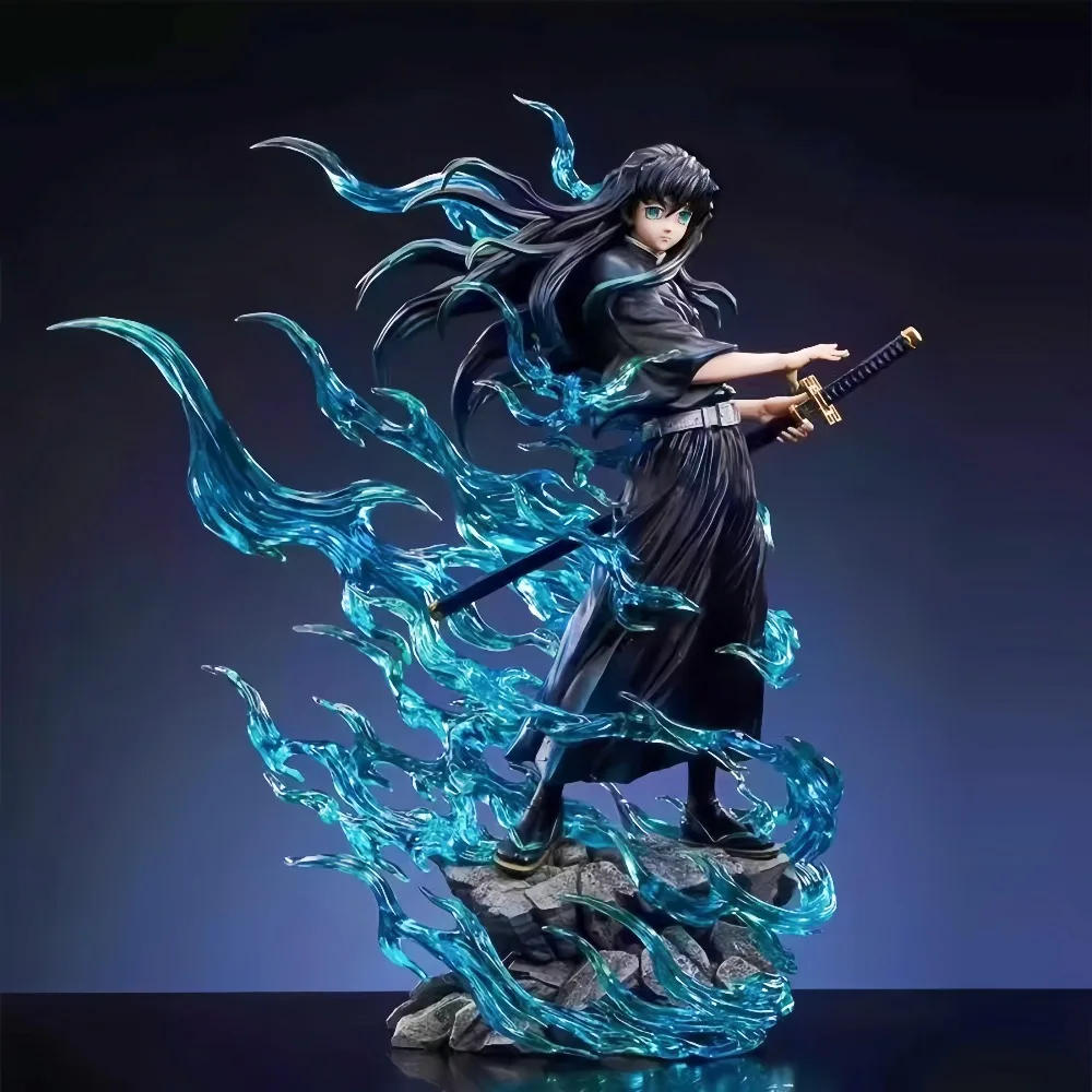 25cm/9.84in Anime Demon Slayer Figure Tokitou Muichirou Action Figures Pvc Statue Desktop Ornamen Collection Model Toys Gifts