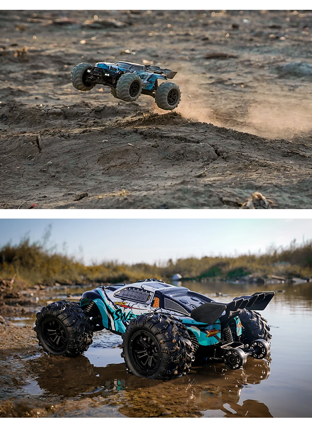 Wltoys 16101Pro 16102Pro Rc Car 4X4 70Km/H High Speed Brushless Motor Rc Monster Truck Metal Transmission Esc Ipx4 Off-Road 2.4g Remote Control Car Professional Racing Cars Toy for Adults