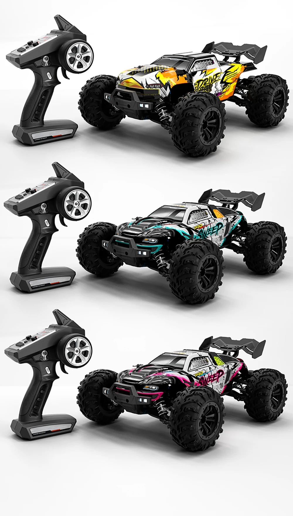 Wltoys 16101Pro 16102Pro Rc Car 4X4 70Km/H High Speed Brushless Motor Rc Monster Truck Metal Transmission Esc Ipx4 Off-Road 2.4g Remote Control Car Professional Racing Cars Toy for Adults