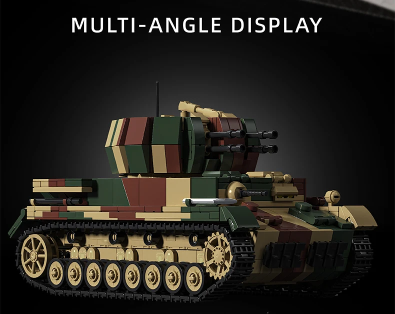 1:28 Heavy Tank Building Toys Armored Vehicle MOC Blocks Sets With Soldier Figures Creative Toys Brick Holiday Gifts 1600+pcs
