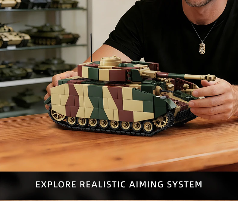 1:28 Heavy Tank Building Toys Armored Vehicle MOC Blocks Sets With Soldier Figures Creative Toys Brick Holiday Gifts 1600+pcs