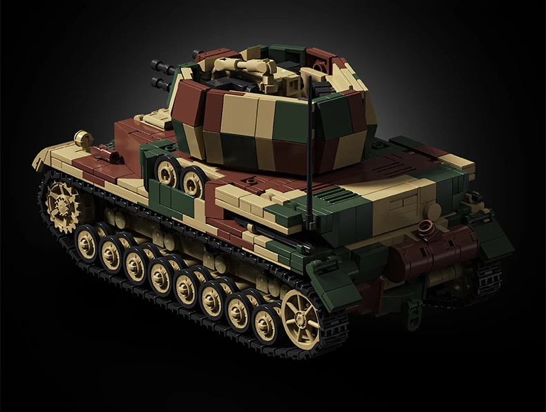 1:28 Heavy Tank Building Toys Armored Vehicle MOC Blocks Sets With Soldier Figures Creative Toys Brick Holiday Gifts 1600+pcs