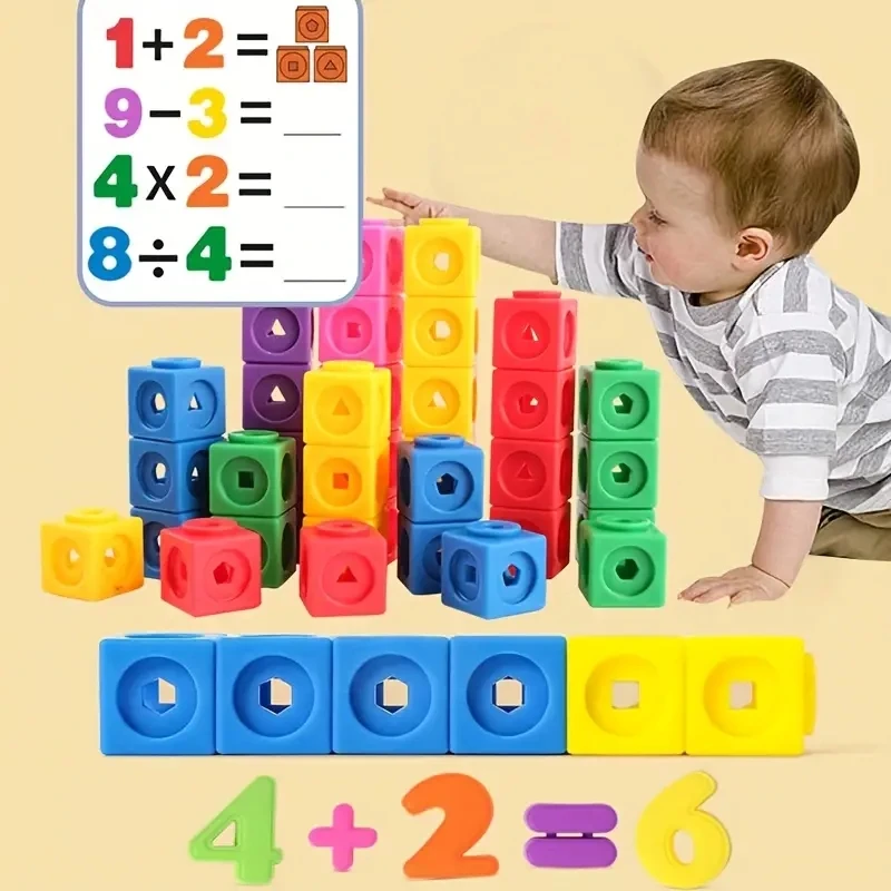 Math link Cubes Set of 100 Cubes Math Manipulatives and Cubes for Kids Ages 5+ Back to School Preschool Classroom Supplies