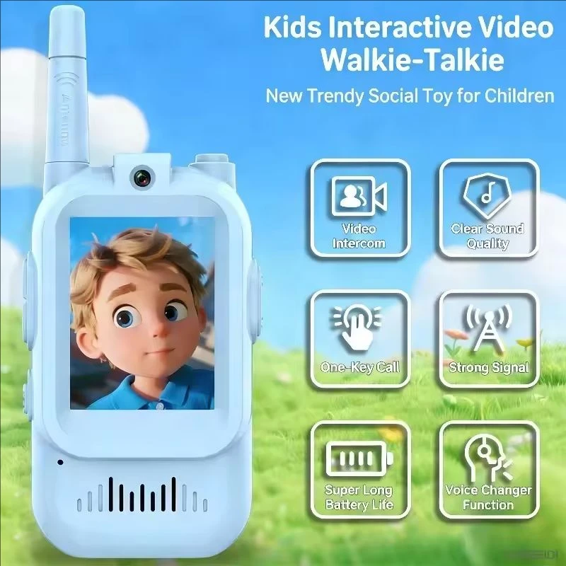 Video Walkie Talkies for Kids 2 Pack Rechargeable Toddler Toys for Indoor Camping Travel Birthday Gfits for Kids Ages 3-12