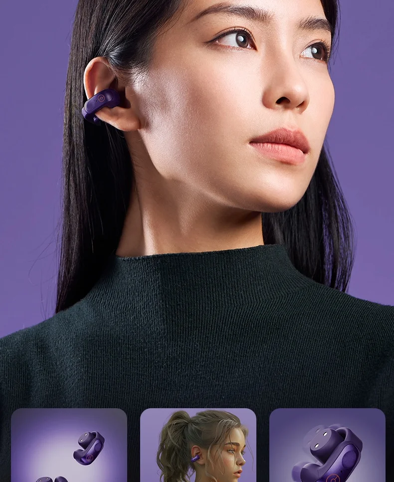 Anime Pokemon Gengar Figure Bluetooth Ear Clip Headset Hifi Stereo Wireless Sports Game Earbuds Long Battery Life Trendy Gifts