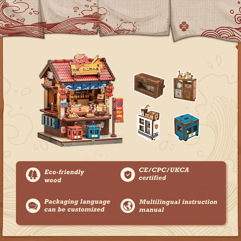 CUTEBEE Book Nook Kit DIY Wooden Doll House Miniature Model for Amazing Gifts Japanese Style