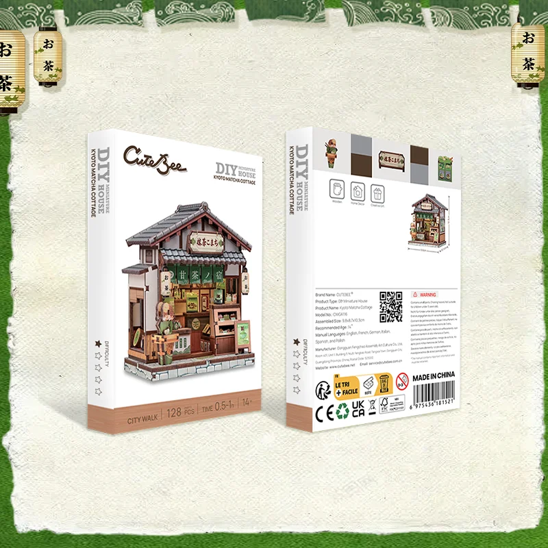 CUTEBEE Book Nook Kit DIY Wooden Doll House Miniature Model for Amazing Gifts Japanese Style
