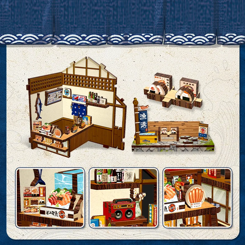 CUTEBEE Book Nook Kit DIY Wooden Doll House Miniature Model for Amazing Gifts Japanese Style