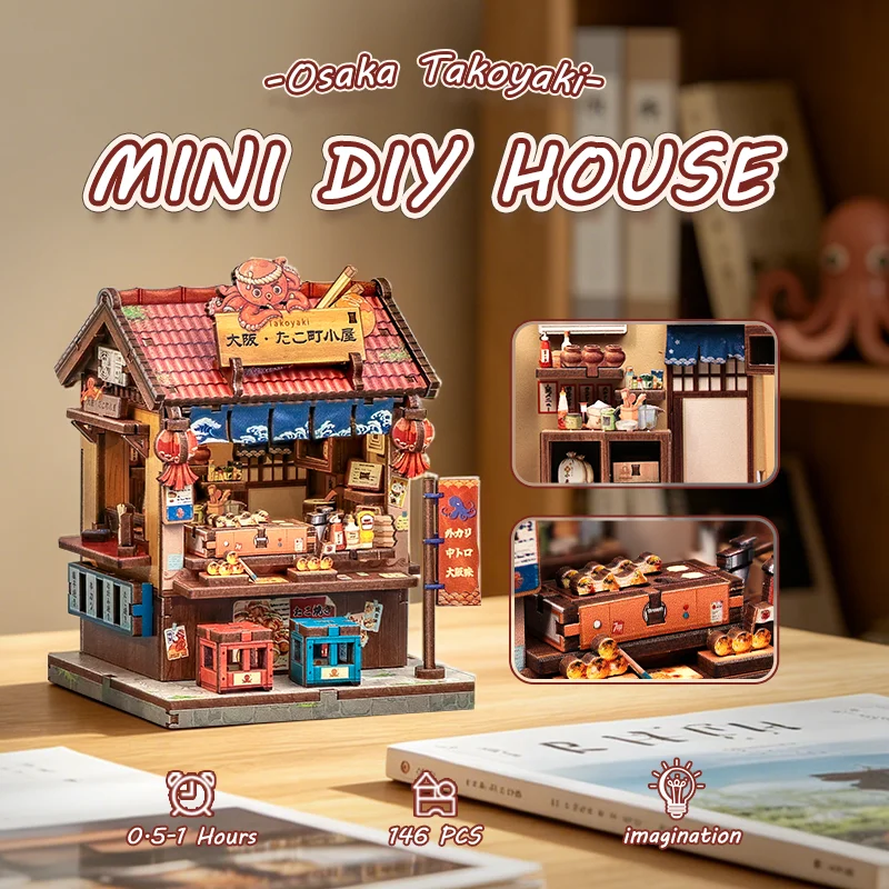 CUTEBEE Book Nook Kit DIY Wooden Doll House Miniature Model for Amazing Gifts Japanese Style